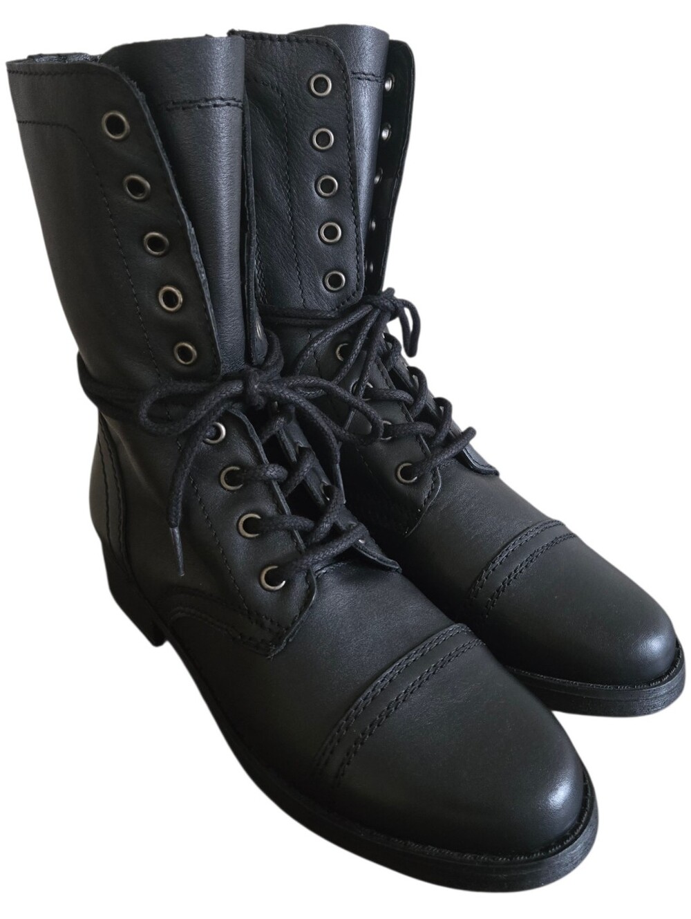 Steve Madden Troopa 3.0 Combat Boots Womens Size 8M Black Leather